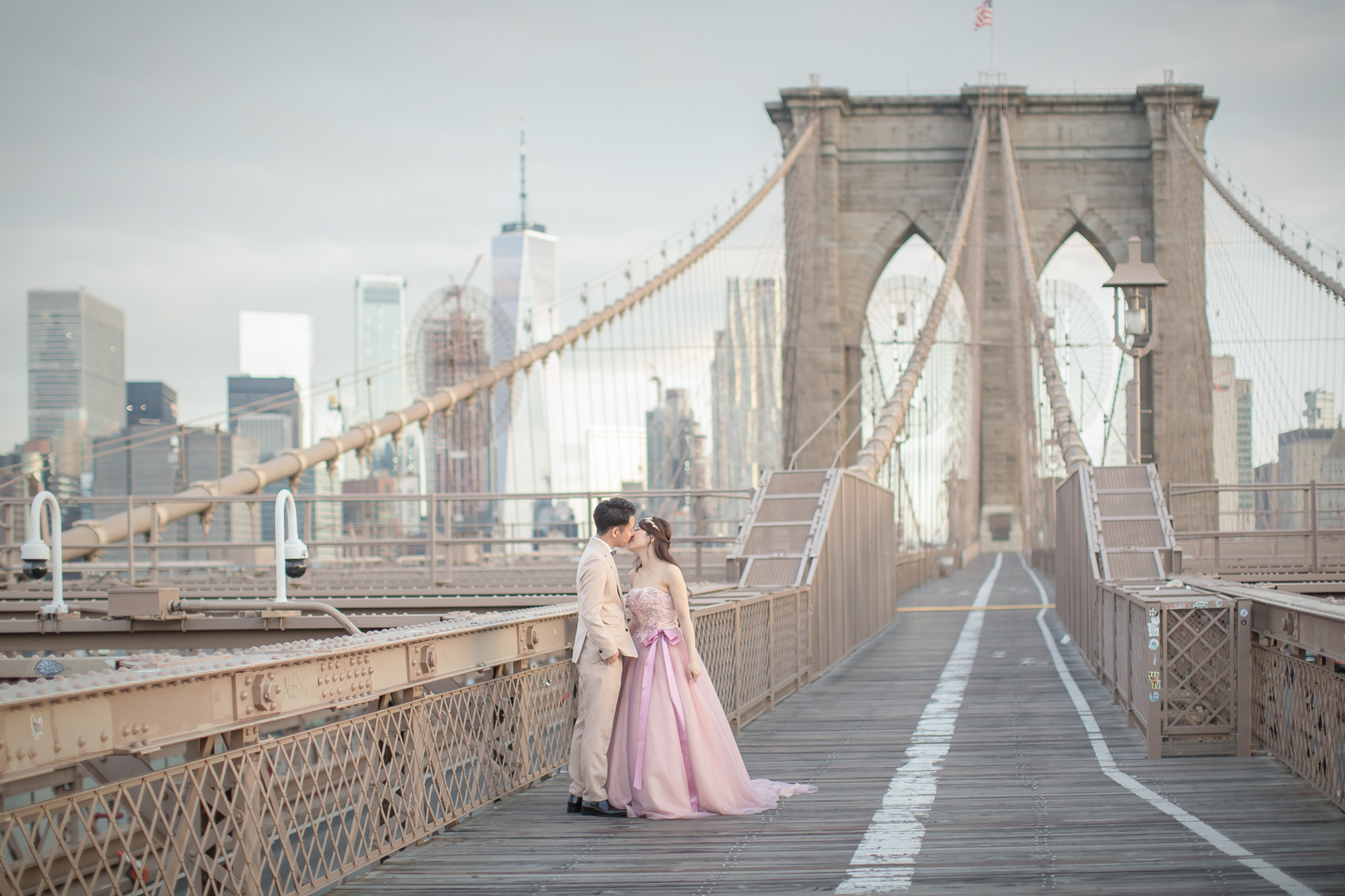 ニューヨークウェディングフォト ブルックリン橋で撮るベストタイミング ニューヨーク前撮りフォトウェディング Hiroko Photography