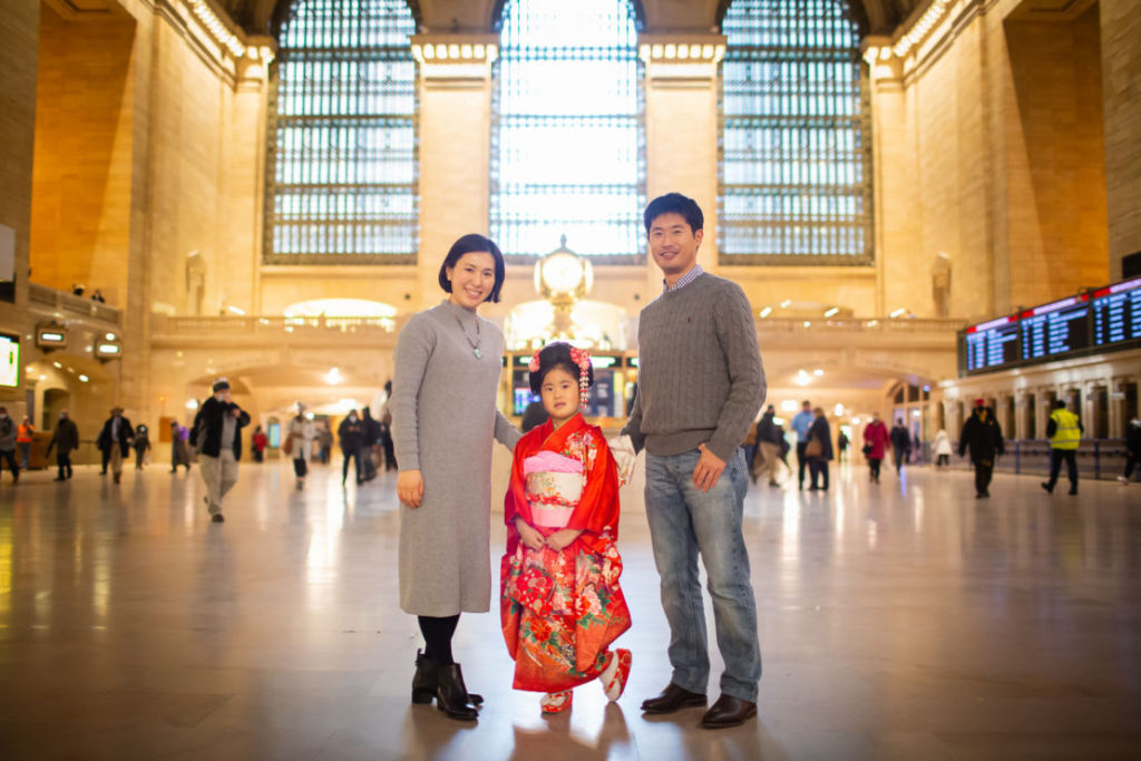 Ny七五三撮影 グランドセントラル駅でパパの思い出と共に ニューヨーク前撮りフォトウェディング Hiroko Photography