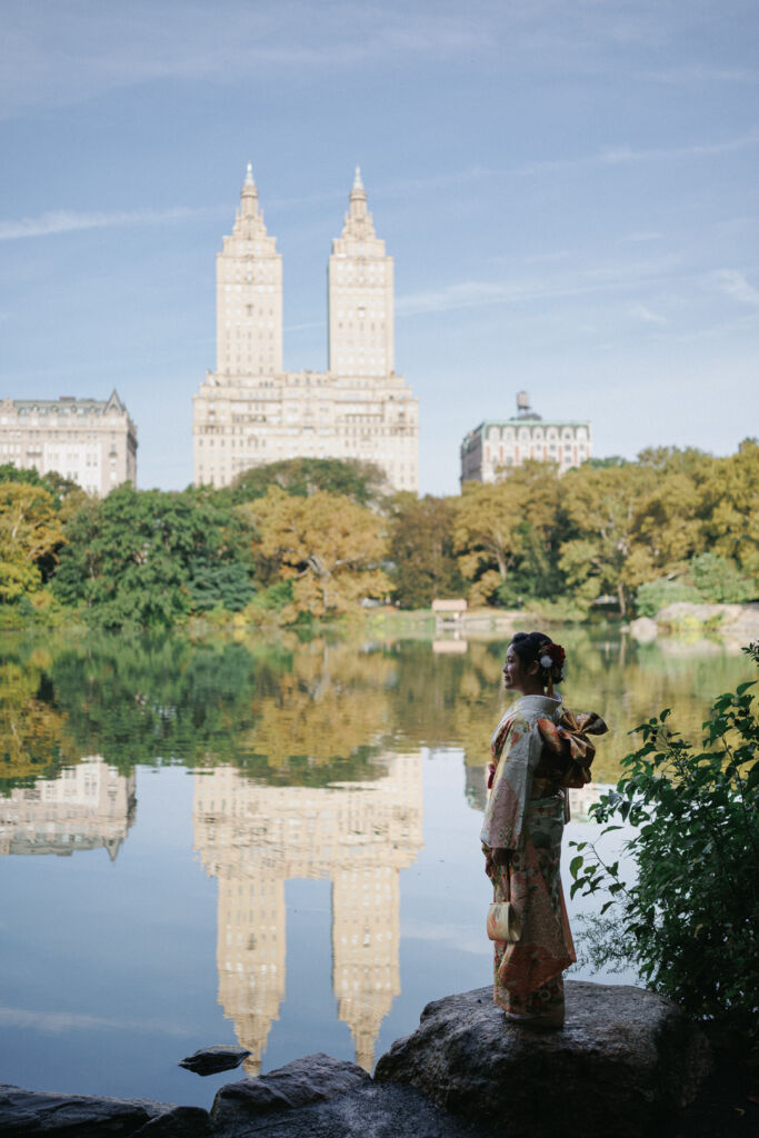 ニューヨークで成人式フォト/セントラルパークのザ・レイクにて。