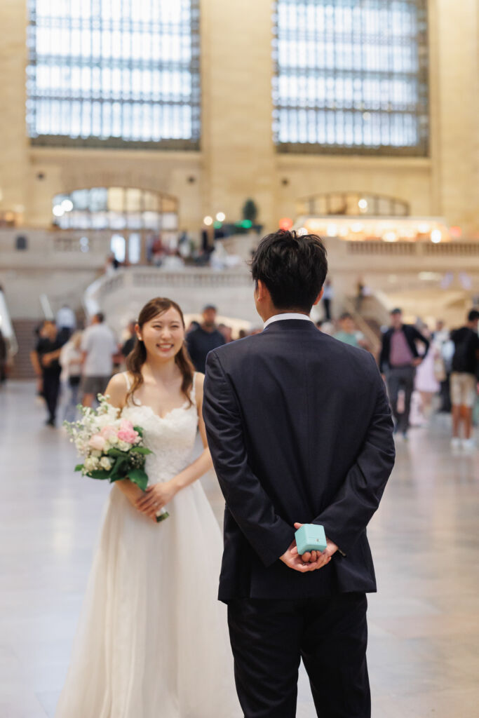 ニューヨークのウェディングフォト|前撮り/プロポーズの再現ショット。