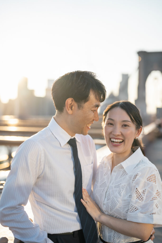 ニューヨークのファミリーフォト/結婚１０周年のご夫妻。