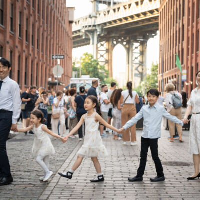 NYで迎える結婚１０周年、家族の軌跡を刻むファミリーフォト