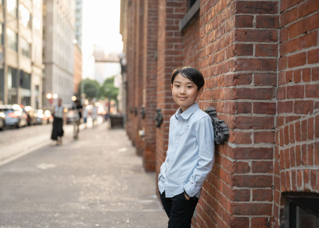 ニューヨークのファミリーフォト/お兄ちゃんのソロショット。