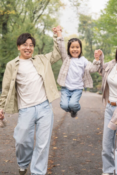 ニューヨークでファミリーフォト/セントラルパークにて。