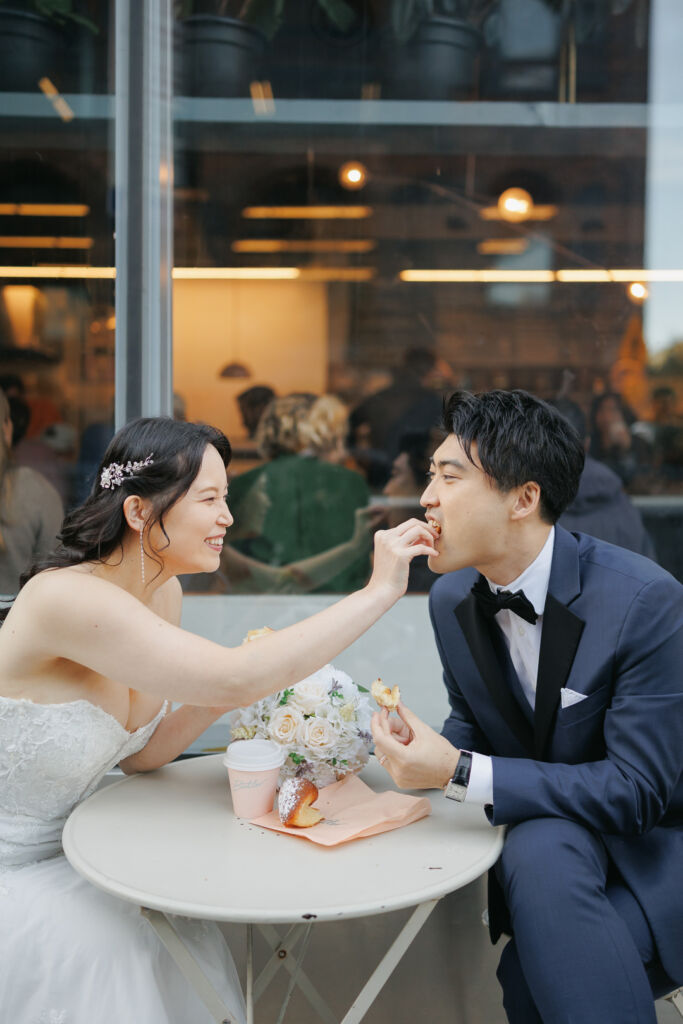 ニューヨークのフォトウェディング|前撮り/カフェショット。