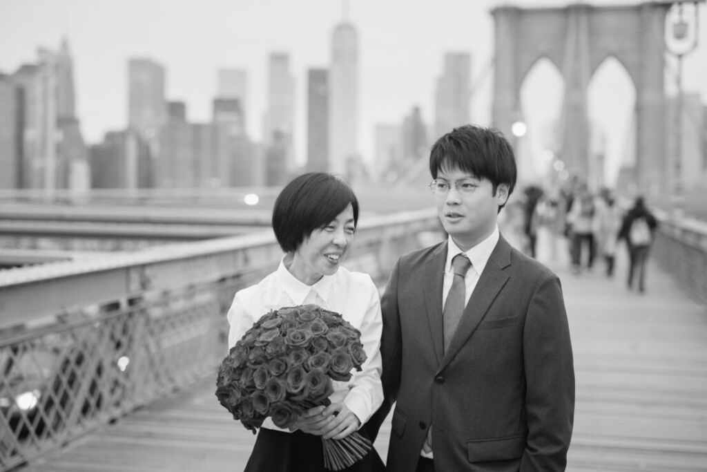 ニューヨークでファミリーフォト/お母さまとご長男の2ショット。