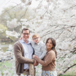 ニューヨークでファミリーフォト:満開の桜と一緒に。