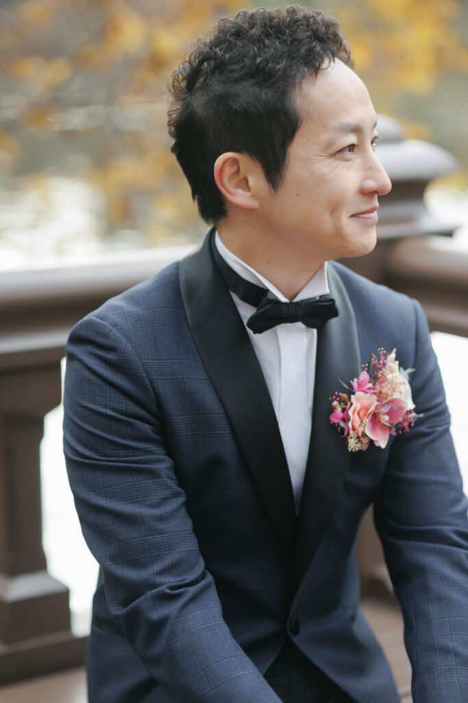 ニューヨークの前撮り|ウェディングフォト/花婿さまのソロショット。