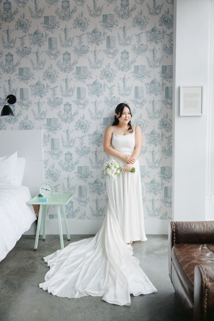 NYウェディングフォト|前撮り/は穴嫁様のウェディング姿。