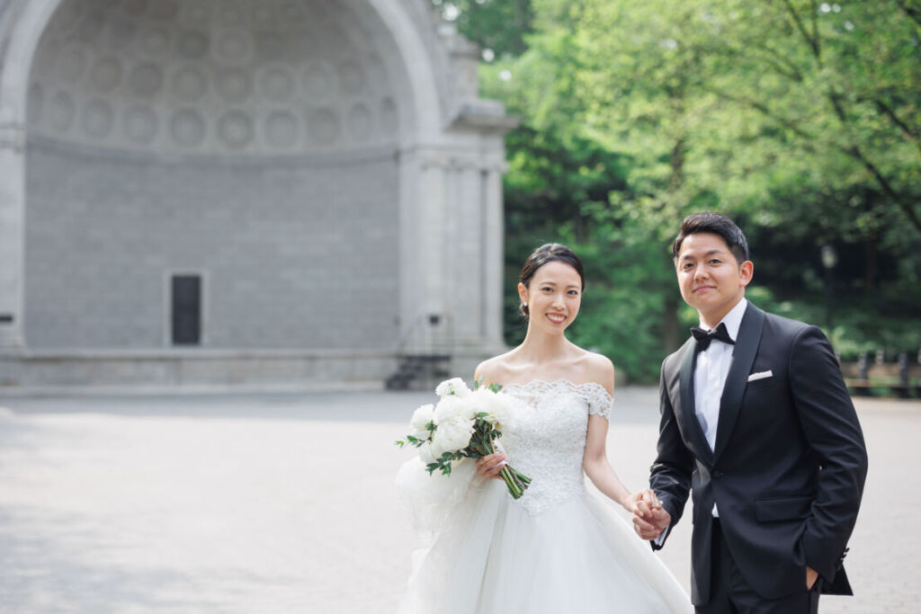 NYウェディングフォト|前撮り/清々しい季節を迎えたセントラルパークにて。