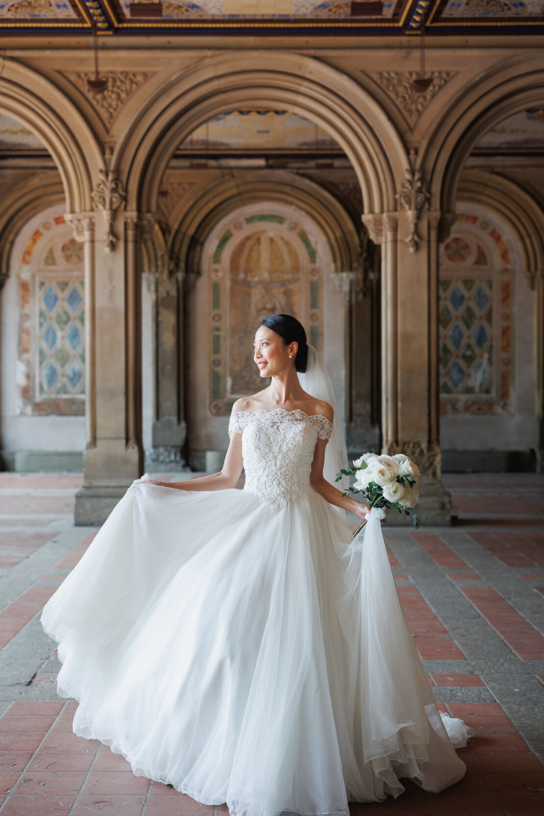 NYウェディングフォト|前撮り/花嫁さまのソロショット。