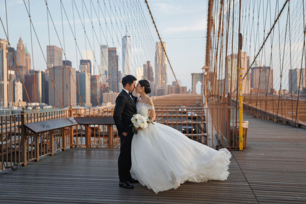 NYウェディングフォト|前撮り/マンハッタンの景色を背景に。