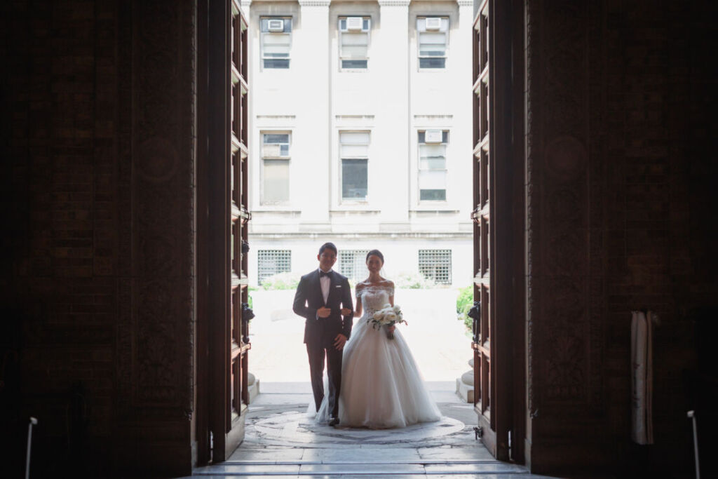 NYウェディングフォト|前撮り/コロンビア大学のチャペルにて。