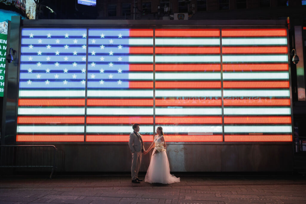 ニューヨークの前撮り|ウェディングフォト/タイムズスクエアで待ち合わせ。